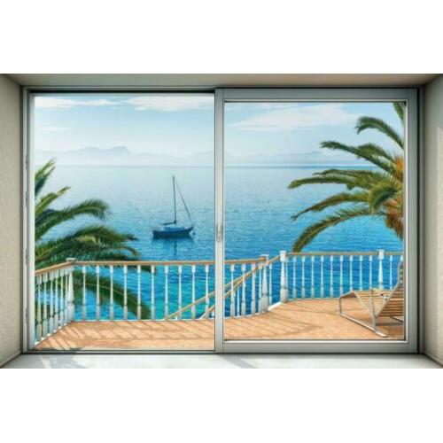 Vlies fotobehang Tranquillo XL, Strand behang, Zeezicht