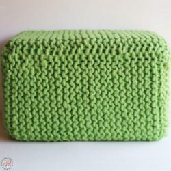Poef hocker van dikke 100% wol gebreid bijv. blauw > SALE!