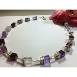 Exclusief handgemaakte design collier/ketting met Swarovski