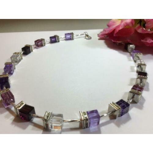 Exclusief handgemaakte design collier/ketting met Swarovski