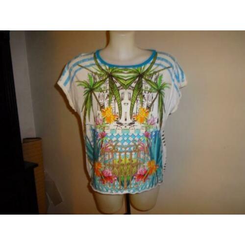 D4A Marccain zomers shirt kleurrijke print en jaguar N4