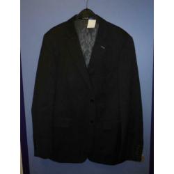 The Society Shop colbert antraciet grijs 100% wol 54 29689
