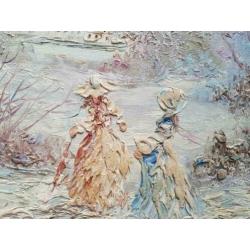Schilderij vrouwen op landgoed Marie Charlot