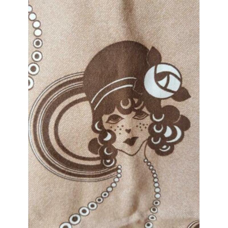 Lap vintage retro stof bruin dame nieuw