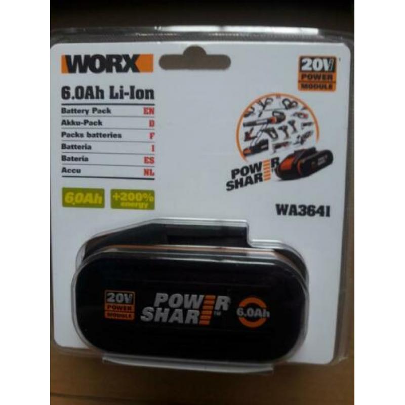 Worx 20V AccupowerShare 6.0Ah Li-Ion Nieuw