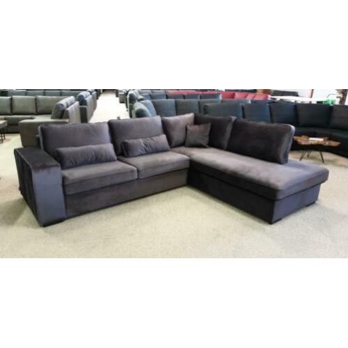 n551 antraciet stof loungebank