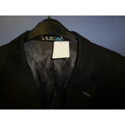 The Society Shop colbert antraciet grijs 100% wol 54 29689
