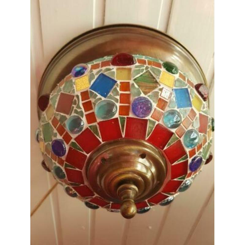 Mozaieklamp oosters hippie plafonniere glasmozaiek