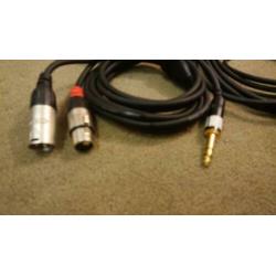 Cordial insert kabels stereo jack naar XLR male en female