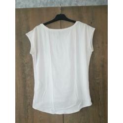 Wit t-shirt met print maat L NIEUW