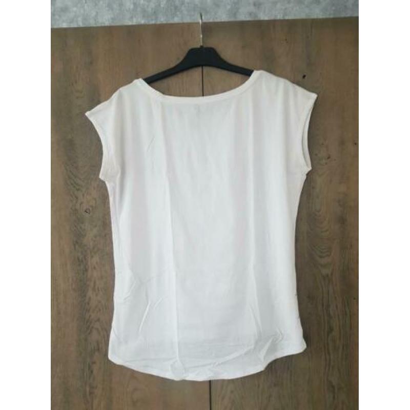 Wit t-shirt met print maat L NIEUW
