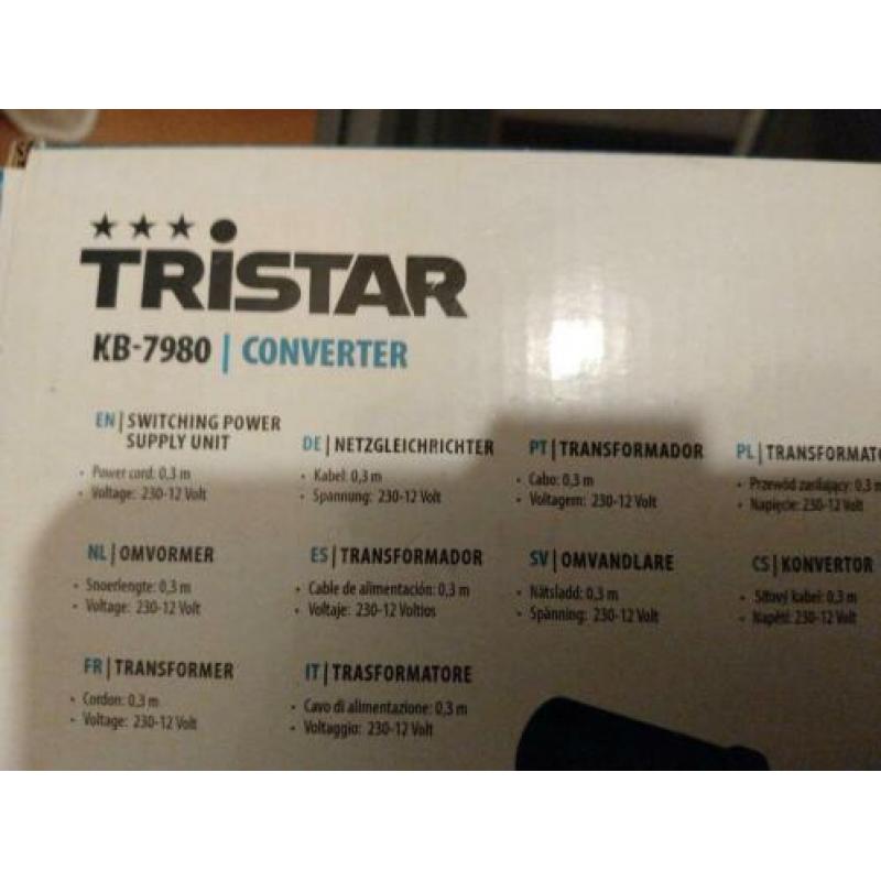 Tristar omvormer/converter NIEUW 230/12volt