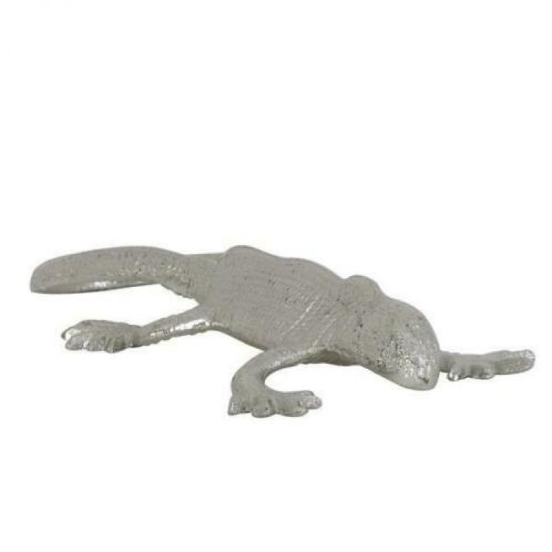 Krokodil metaal zilver of goudkleurig nieuw tof gaaf