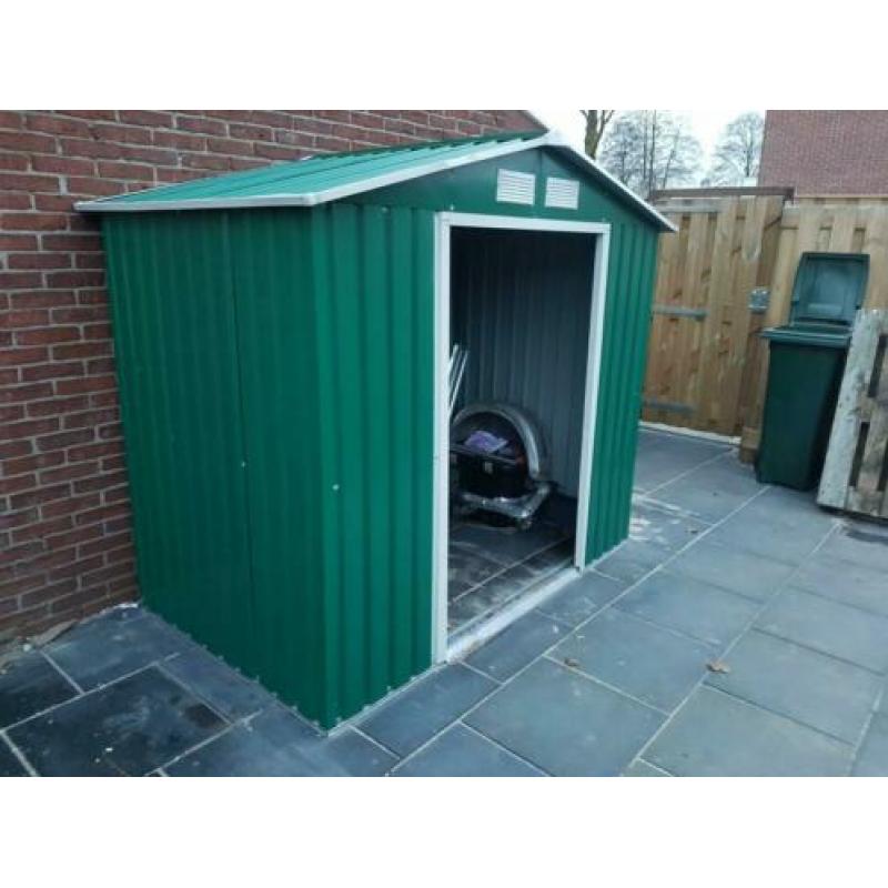 Tuinhuis metaal groen zeer goede staat