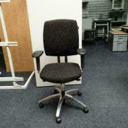 Bureaustoel Drabert verkleurd zwart/RVS KSB Den Bosch BS231