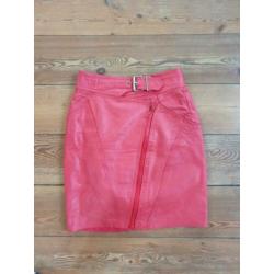 Rood leren rokje van leer 34 xs