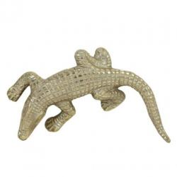 Krokodil metaal zilver of goudkleurig nieuw tof gaaf