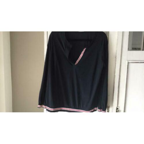 Studio anneloes Travelstof top met bies afslankend model xl