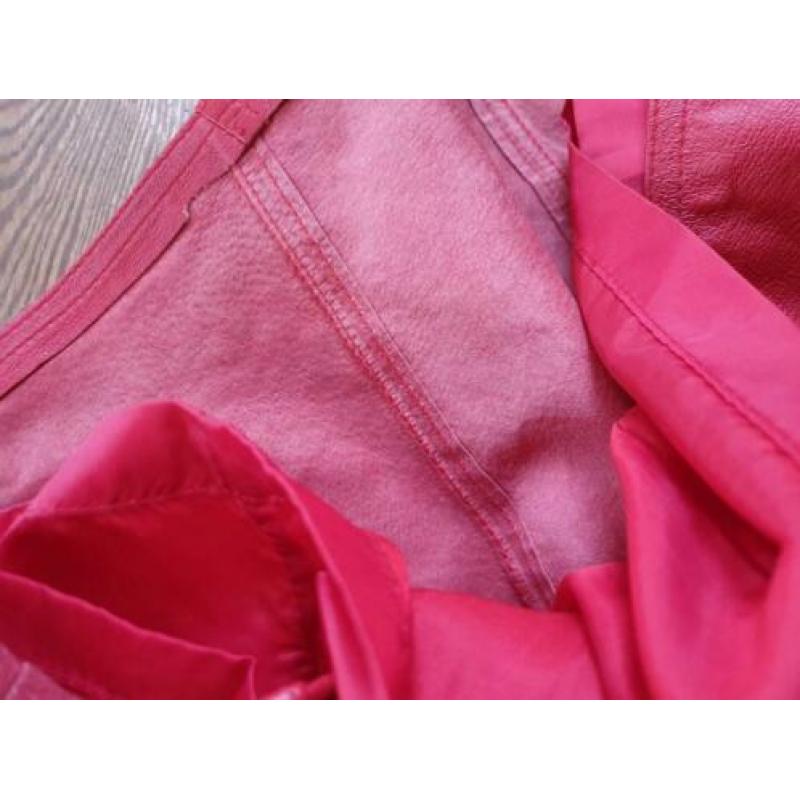 Rood leren rokje van leer 34 xs