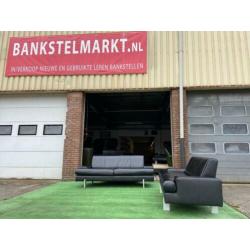 ROLF BENZ zwart leren AK 644 design bankstel