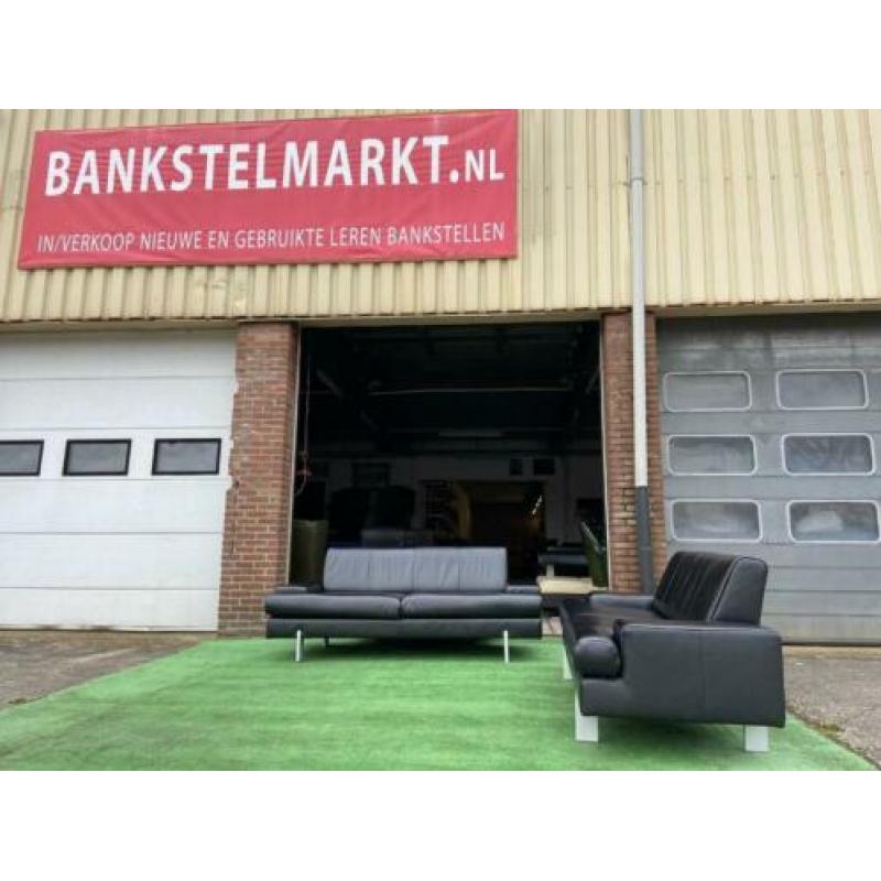 ROLF BENZ zwart leren AK 644 design bankstel