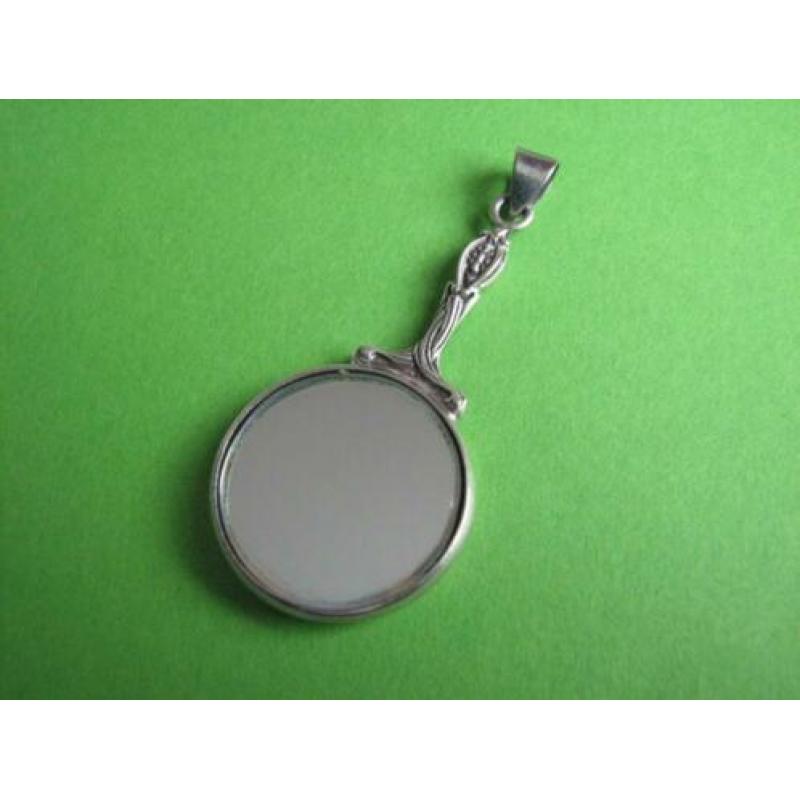 Mooie Zilveren Jugendstill Hanger - Spiegeltje