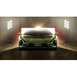 Lamborghini Sian 2019 Stoffen Canvas Poster 90 x 60 cm