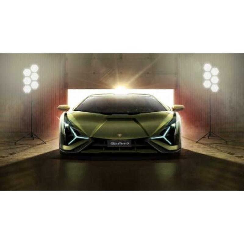 Lamborghini Sian 2019 Stoffen Canvas Poster 90 x 60 cm