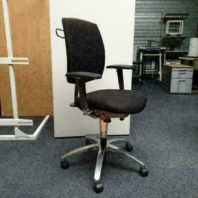 Bureaustoel Drabert verkleurd zwart/RVS KSB Den Bosch BS231