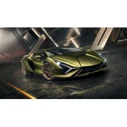 Lamborghini Sian 2019 Stoffen Canvas Poster 90 x 60 cm