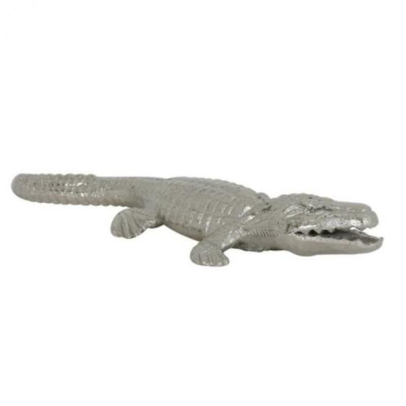 Krokodil metaal zilver of goudkleurig nieuw tof gaaf