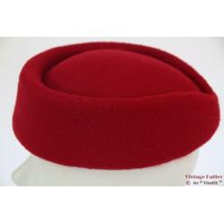 Stewardessen pillbox hoedje donker rood 54-59 nieuw One size