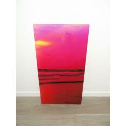 Mooi kleurrijk drieluik v/d ondergaande zon in zee - canvas
