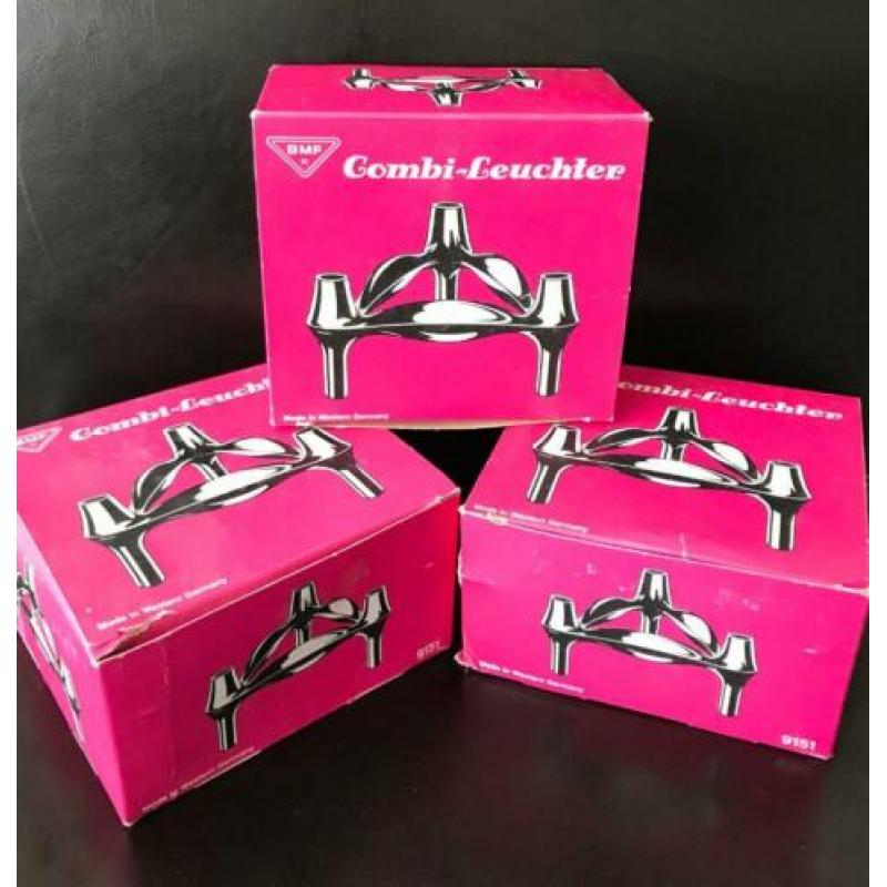 Vintage kandelaars BMF Combi-Leuchter 9151 in originele doos