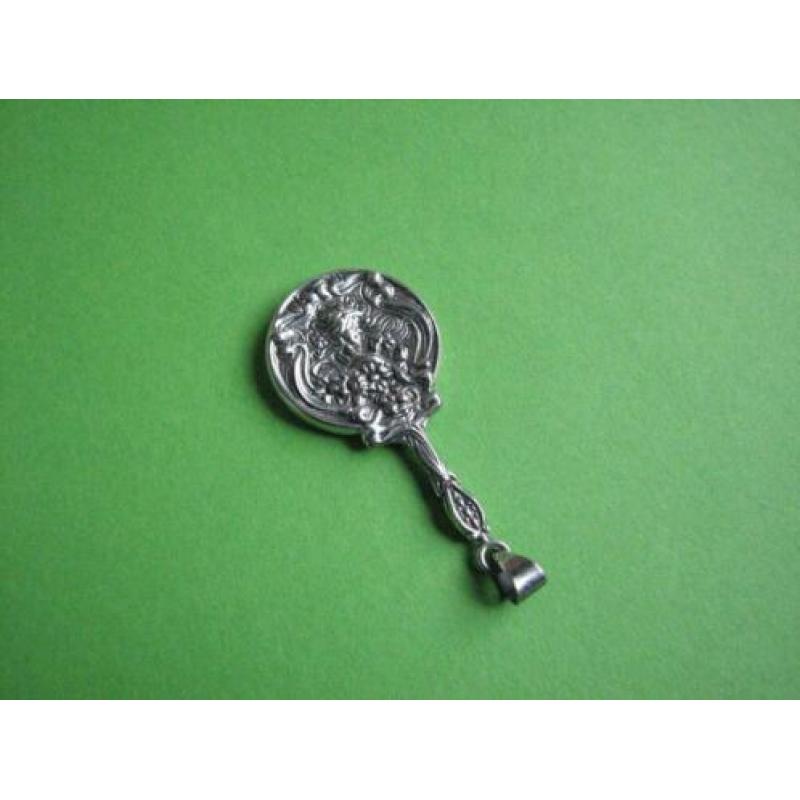 Mooie Zilveren Jugendstill Hanger - Spiegeltje