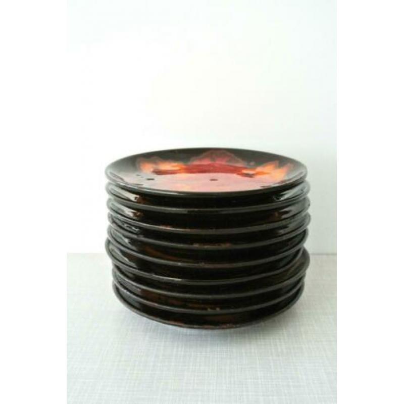 9 vintage fat lava BORDJES schotels seventies '70 no retro