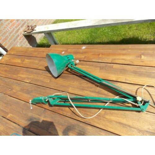 vintage groene verstelbare lamp met klem