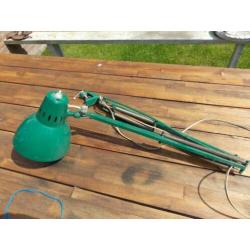 vintage groene verstelbare lamp met klem