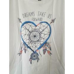 Wit t-shirt met print maat L NIEUW