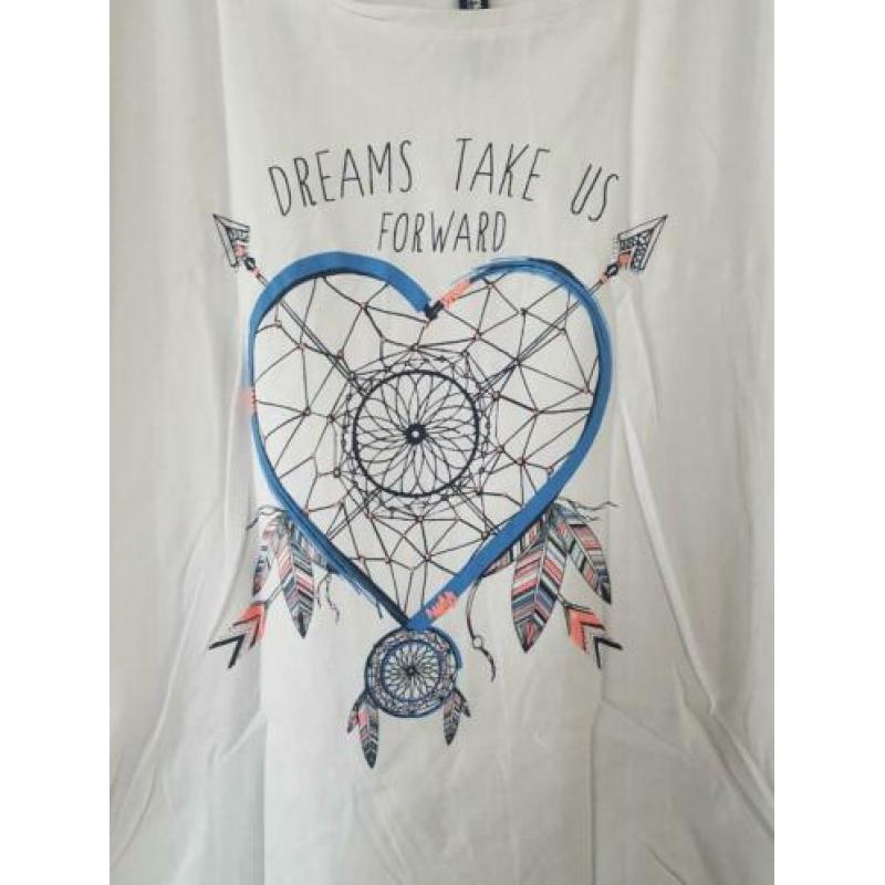 Wit t-shirt met print maat L NIEUW