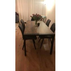Brand new Table and Velor Chairs set (4 chairs)