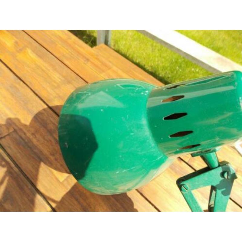 vintage groene verstelbare lamp met klem