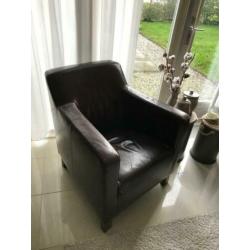 fauteuil Bruin Leder 2 stuks