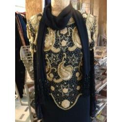 Vintage / Gala - Feestkleding / Blauwe top met pailetten
