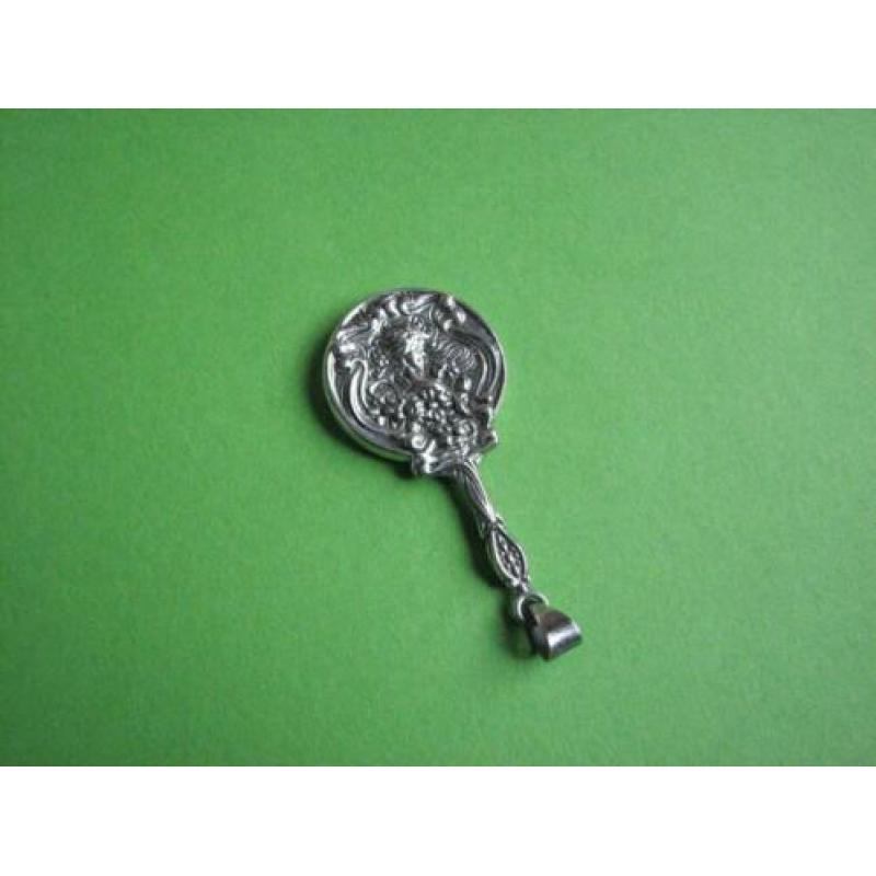Mooie Zilveren Jugendstill Hanger - Spiegeltje
