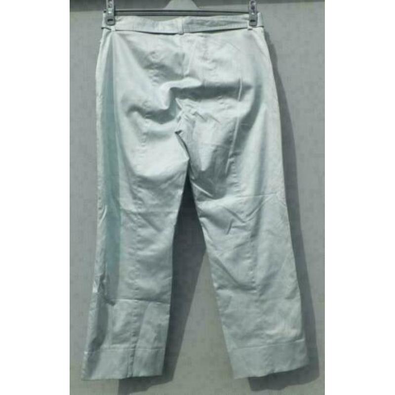 BRAX licht zeegroen 7/8 glans stretch broek mt 38/40