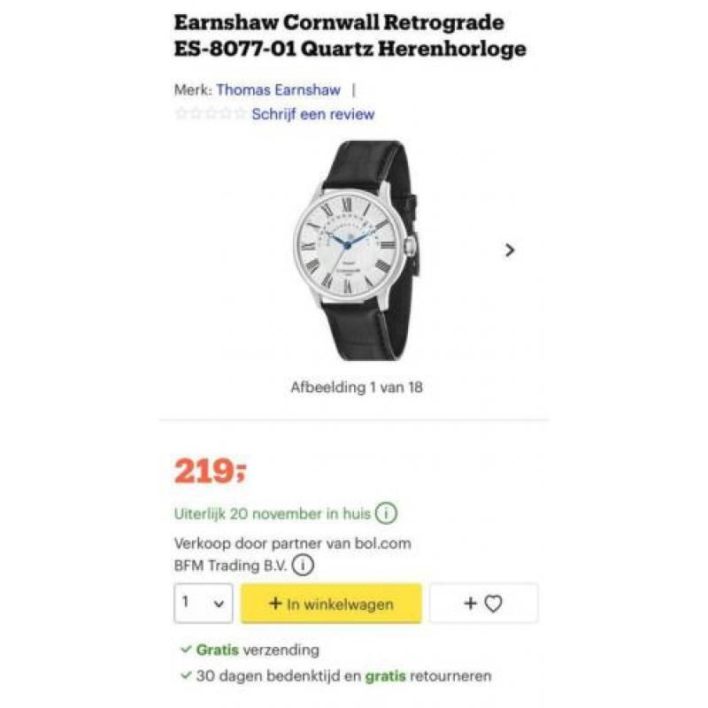 Thomas Earnshaw horloge NIEUW