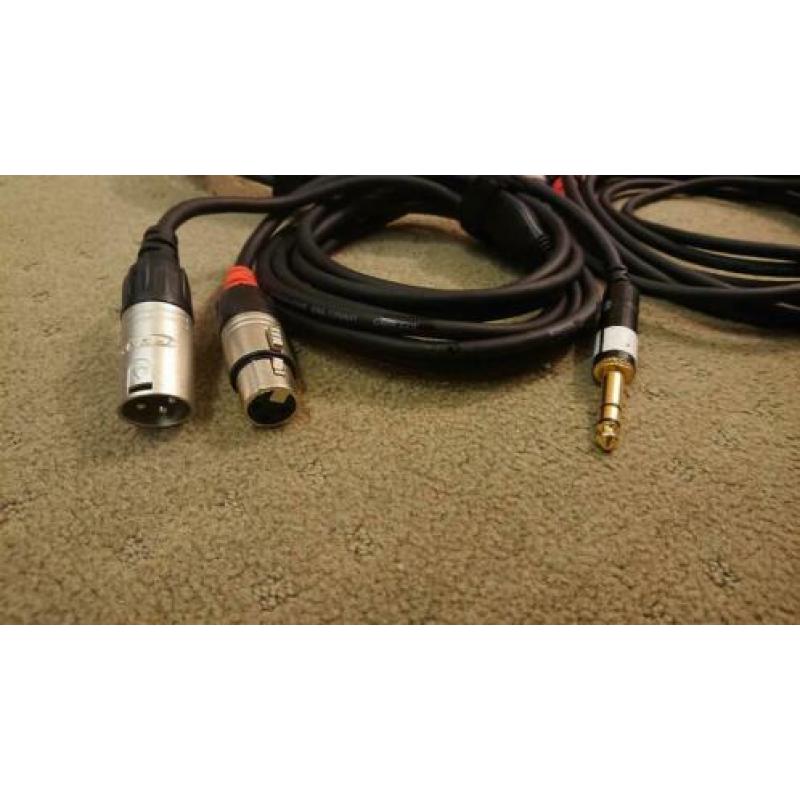 Cordial insert kabels stereo jack naar XLR male en female