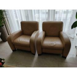 2 leren fauteuils te koop