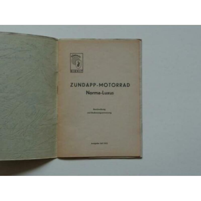 Zündapp Bedienungs-Anweisung voor Norma Luxus (juli 1953)